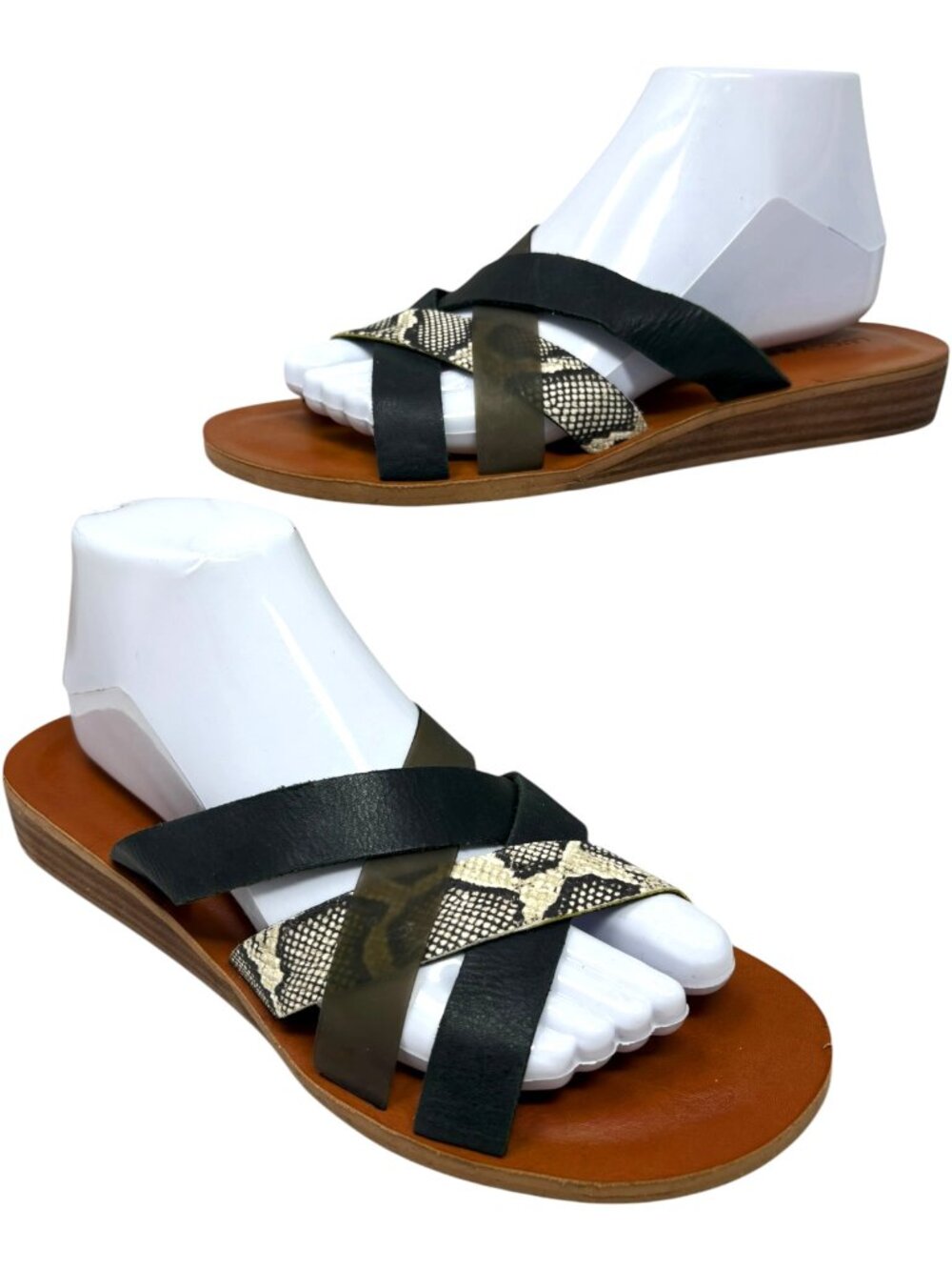 LUCKY BRAND Hallisa Fossilized Multi Band Slide Sandals - Picture 9 of 9